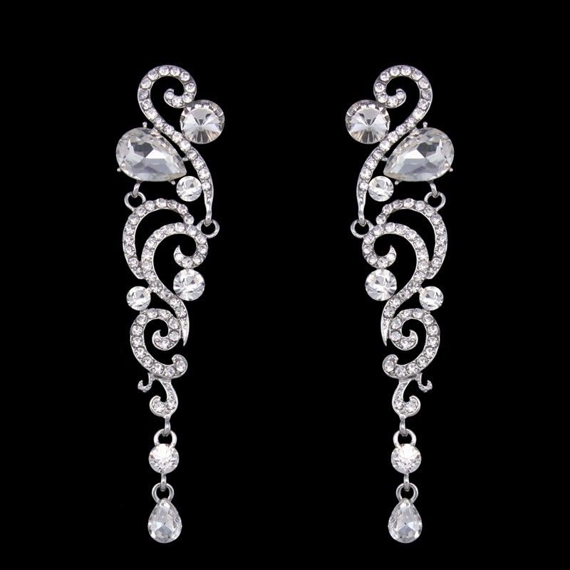 NEW Orecchini Goccia Grandi pendenti strass cristalli,da Donna blu