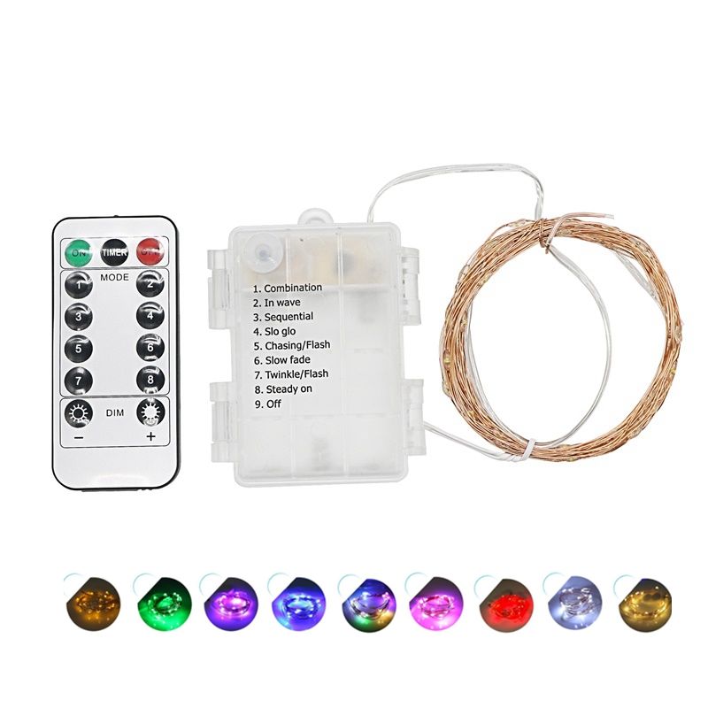 Umlight1688 5/10M Waterproof Remote Control Fairy Lights Battery