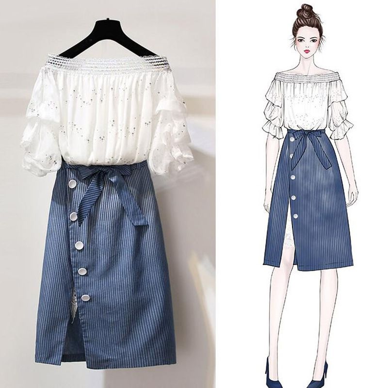 casual skirt and top set