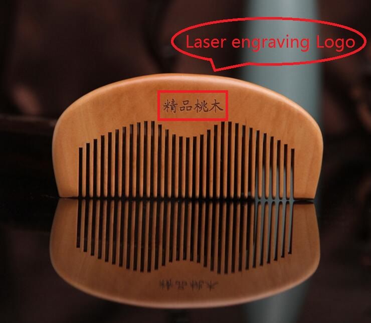 Customized LOGO Combs Engraved Logo Natural Wood Comb Beard Comb Wooden