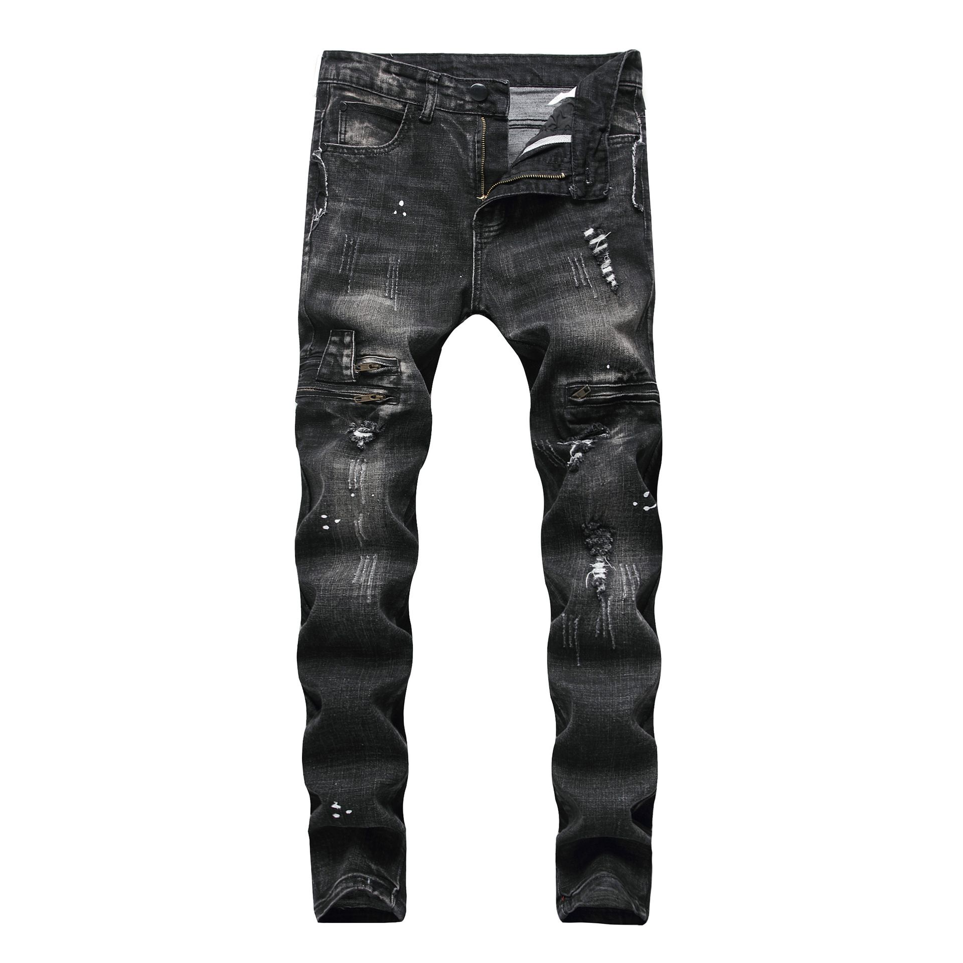 black jeans with holes mens