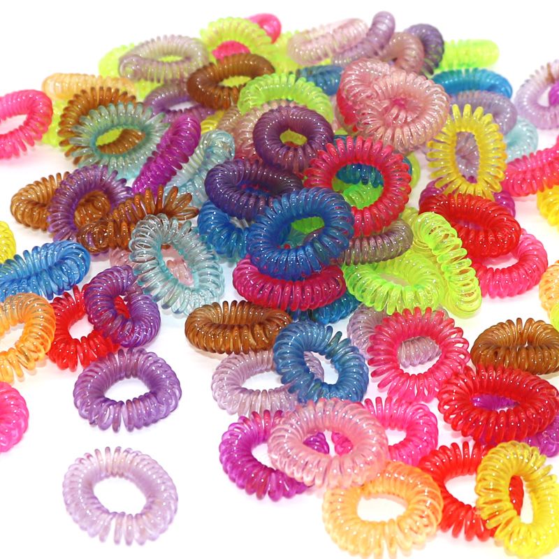 30PC Elastic Silicone Rubber Band Spring Gum Hairband Accessories Ornaments Elastic  Hair Bands Telephone Wire