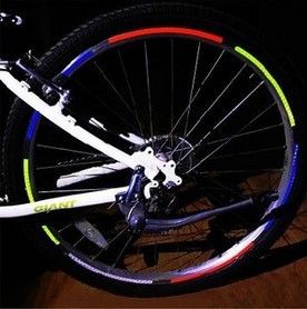 26 Inch Bicycle Reflector Fluorescent Cycling Wheel Rim Reflective Stickers #JD