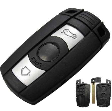 jingyuqin à distance 3 boutons de voiture clé de voiture housse pour BMW 1 3 5 6 série E90 E91 E92 E60 à distance clé Shell Case Smart Key Blade Fob