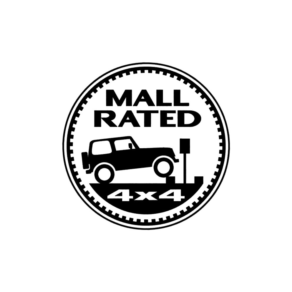 Mall Rated Trail Rated Badge Decal Sticker You Pick COLOR CAR Window