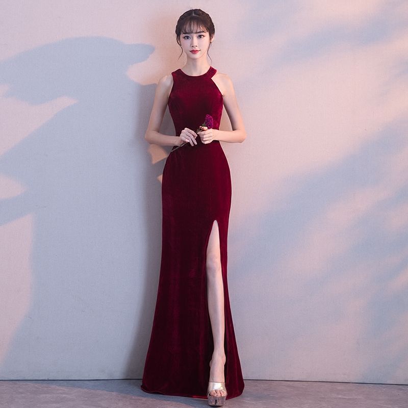 simple velvet gown