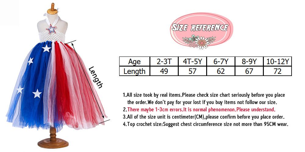 Tutu Dress Size Chart