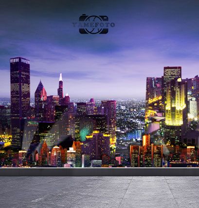 5x7ft Vinyl Night Modern City Landscape Backdrop Photography Studio  Background