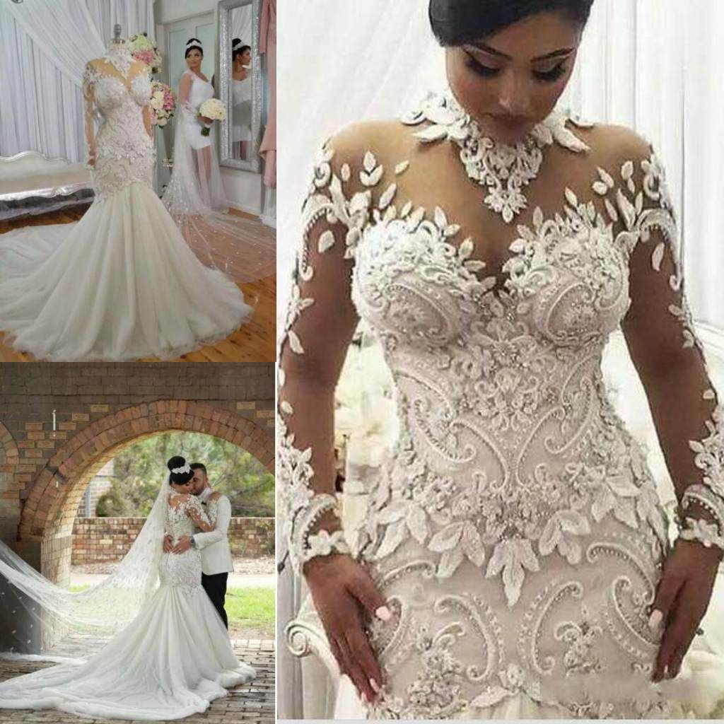 high neck wedding dress 2018