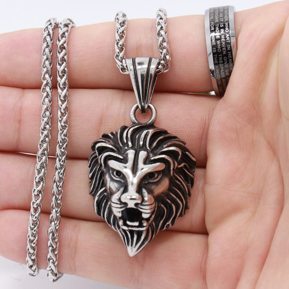 Stainless Steel Lion Head Pendant 2024 www.alhudapk