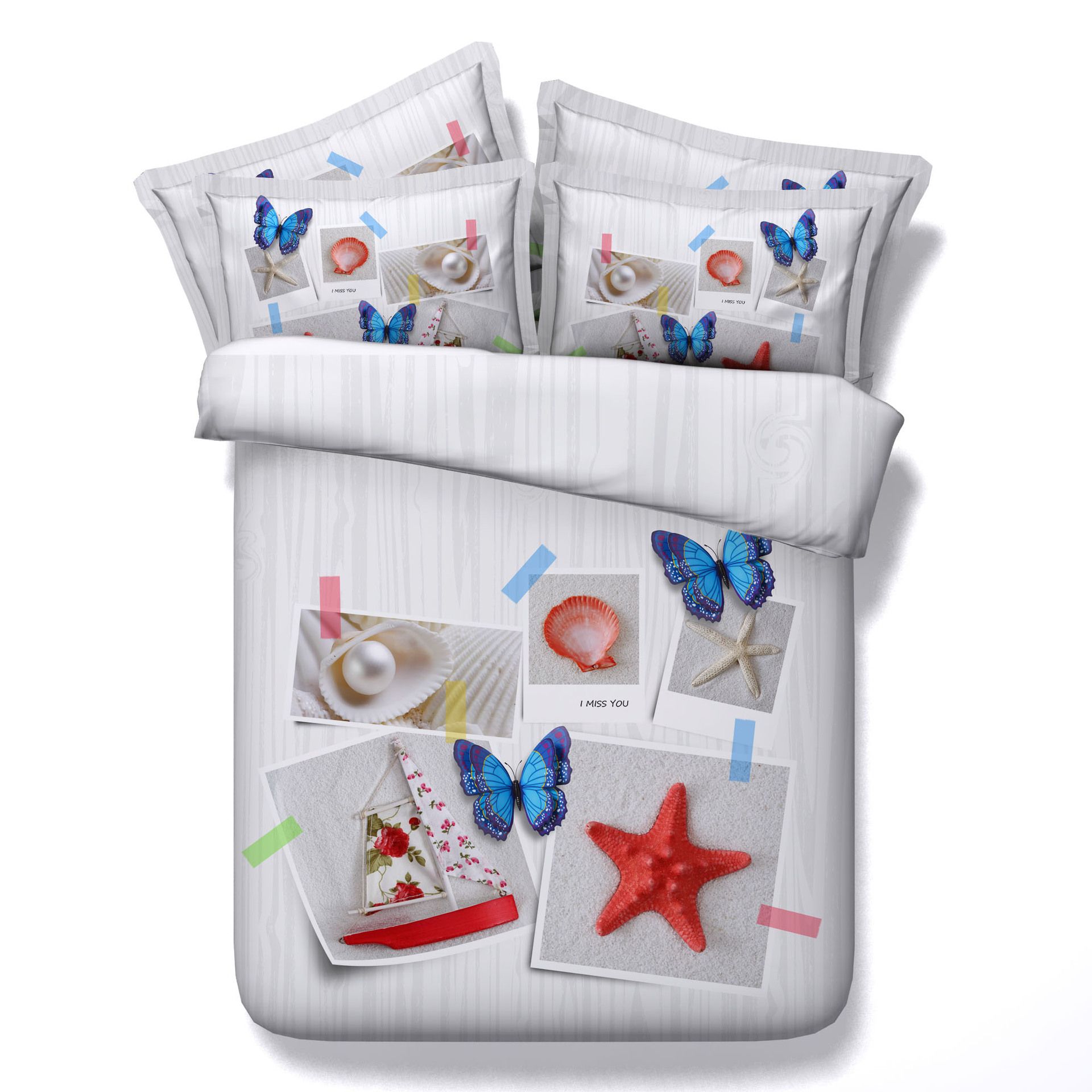 3d Ocean Beach Theme Duvet Cover Starfish Bedding Sets Queen