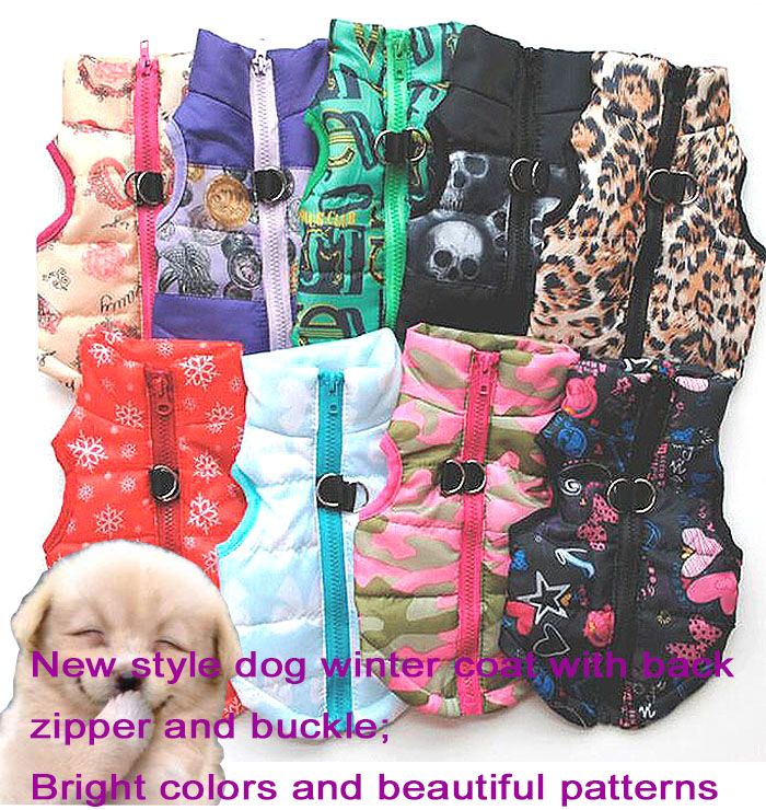 dog jacket zipper back