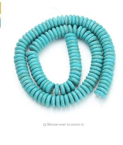 flat turquoise beads
