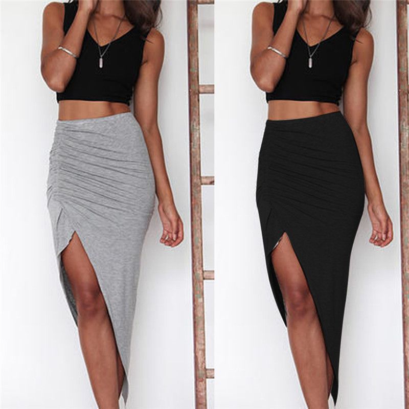 black skinny skirt