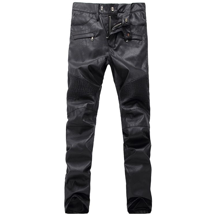 mens black moto pants