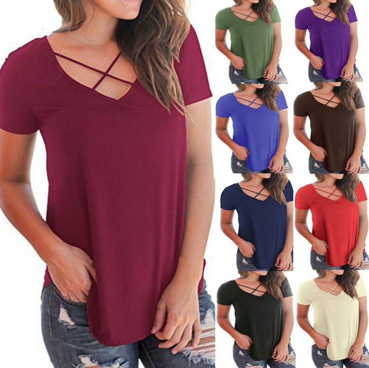 Green Vee Neck Cap Sleeve Baby Tee T-Shirt Top S M L