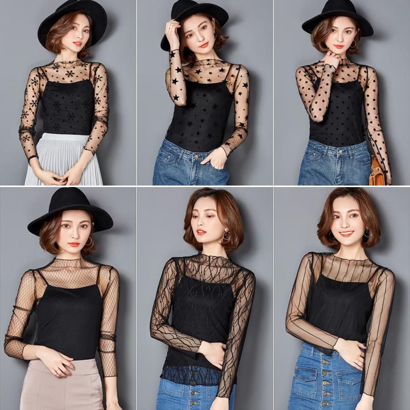 transparent full sleeves top