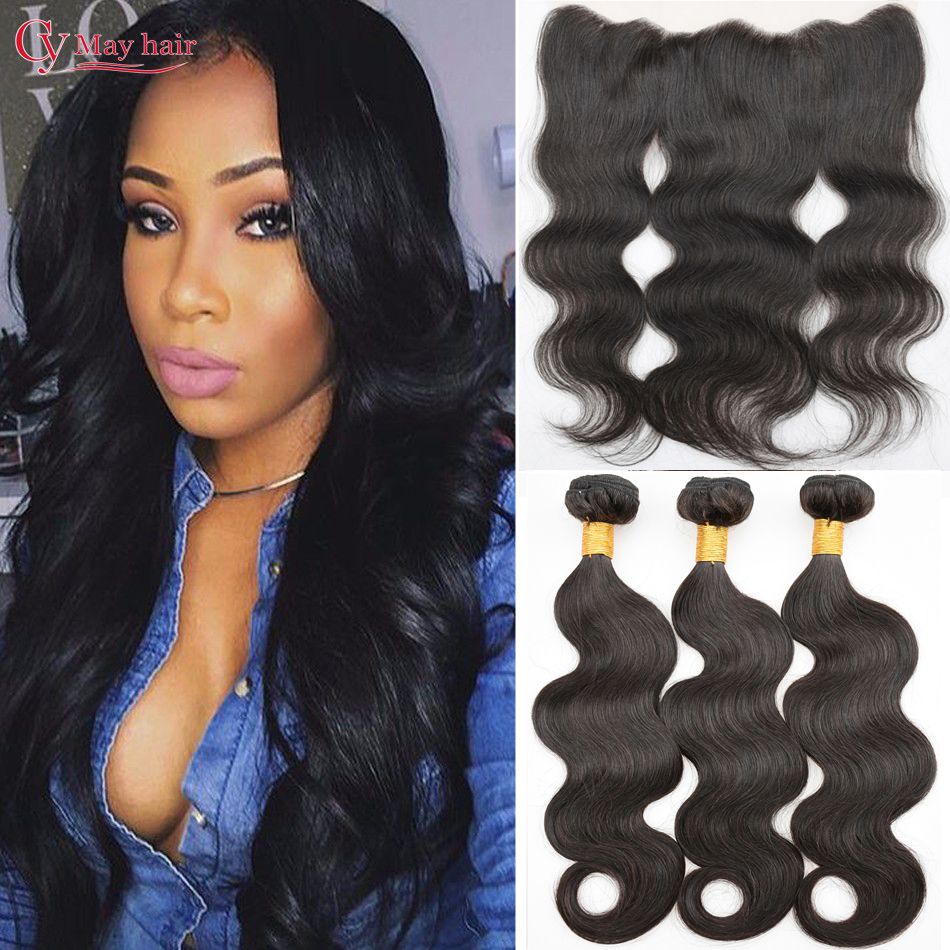 Peruvian Virgin Human Hair Body Wave With Lace Frontal Closure