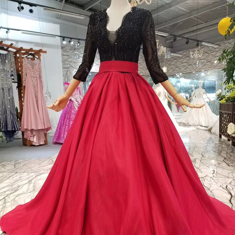 cheap red and black dresses