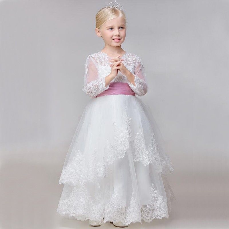 Princess Christmas Toddler Kids Girls Lace Bowknot Pageant Wedding Party Dress