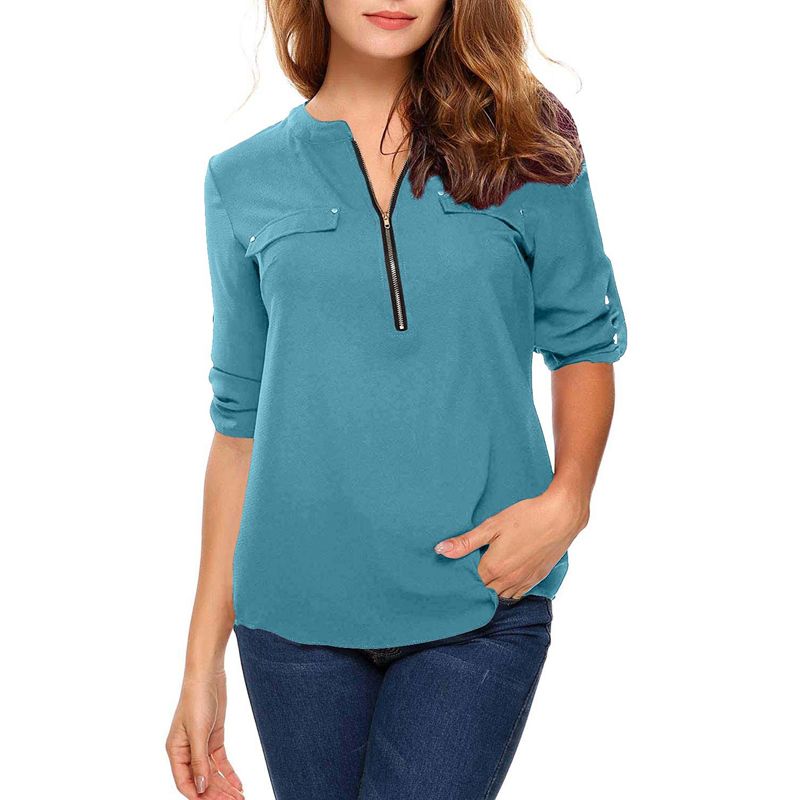 blusas con cremallera delantera