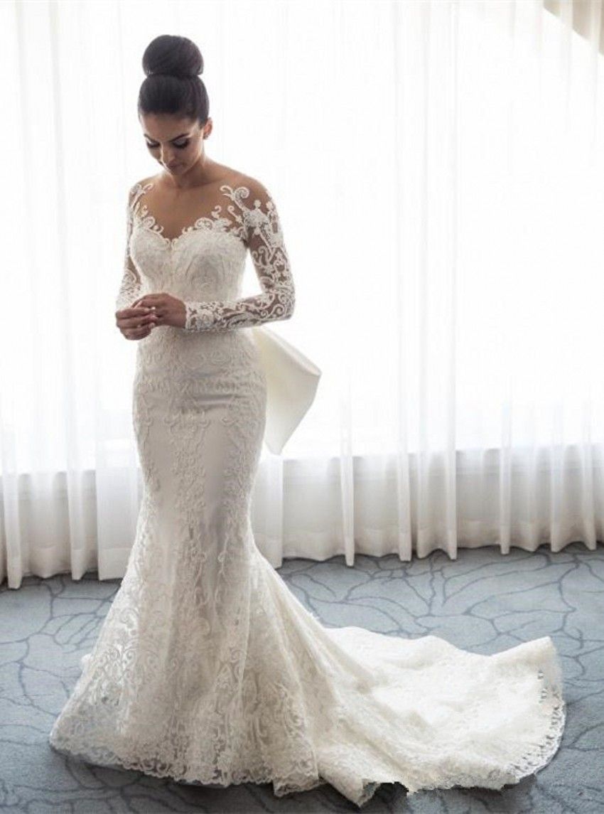 long sleeve bridal gowns 2019