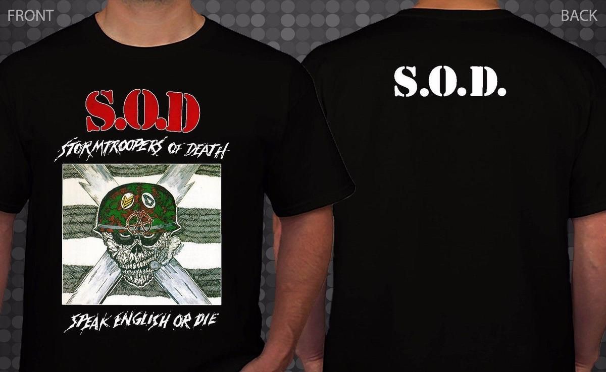 SOD Stormtroopers of Death SOD nouveau court noir//T-shirt à manches longues S.O.D