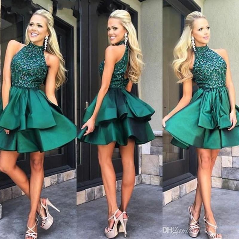 green short homecoming dress