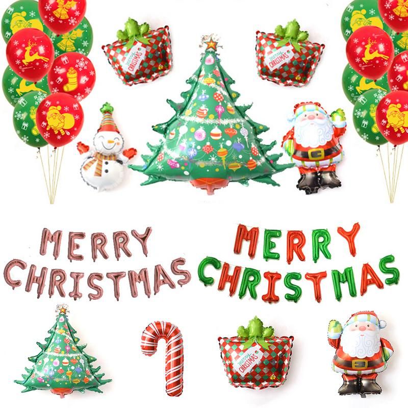 Buon Natale 1a.Acquista Set Felice Anno Nuovo Buon Natale Lettere Foil Palloncini Dellalbero Del Babbo Natale Natale Christmas Party Decoration A 16 85 Dal Zhongfugame Dhgate Com