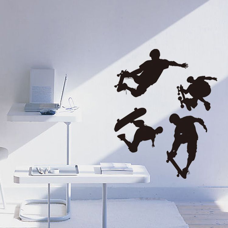 Skateboarding Wall Decal Sticker For Kids Boys Girls Room And