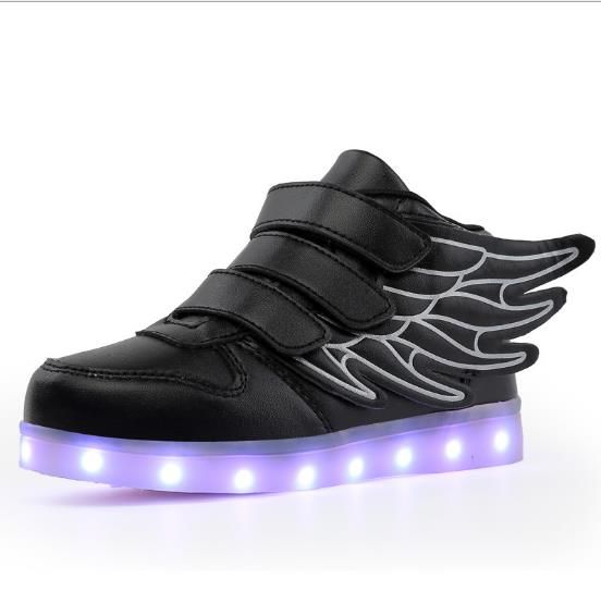 USB Charge LED Flash Light Up Shoes Kids Boys & Girls Casual Trainers Sneaker UK