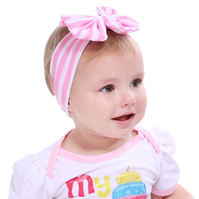 baby girl headbands designer headband big bow stripe baby girl hair  accessories infant party decro birthday