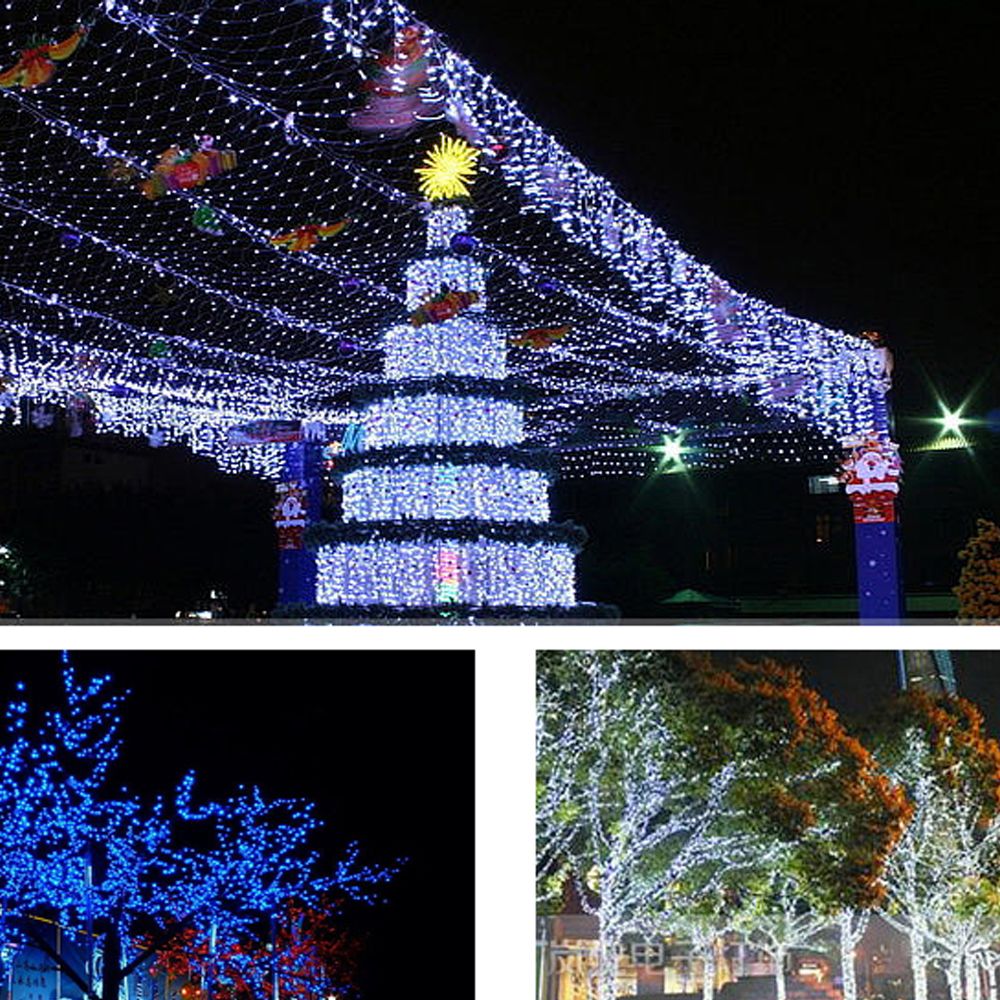 Albero Di Natale A Led Per Esterno.Acquista Ac 110 V 220 V 10 M 50 Led Luci A Corde Esterno A Led Fata Luce Di Natale Albero Di Natale Ghirlanda Festa Di Nozze Con Tappo Di Coda