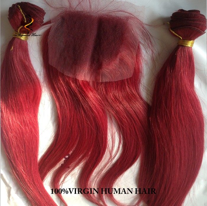 Fast Delivery Overnight Shipping Bundles And Closure Red Hair