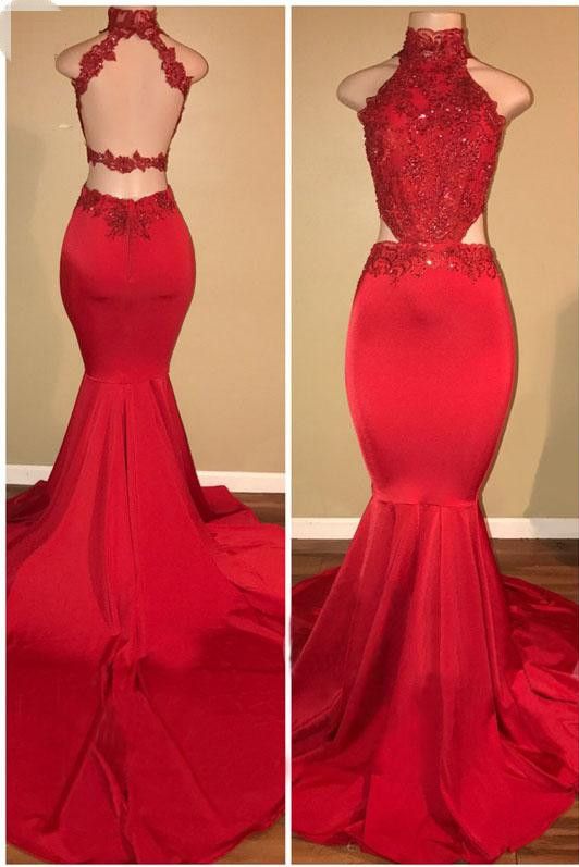 red senior prom dresses