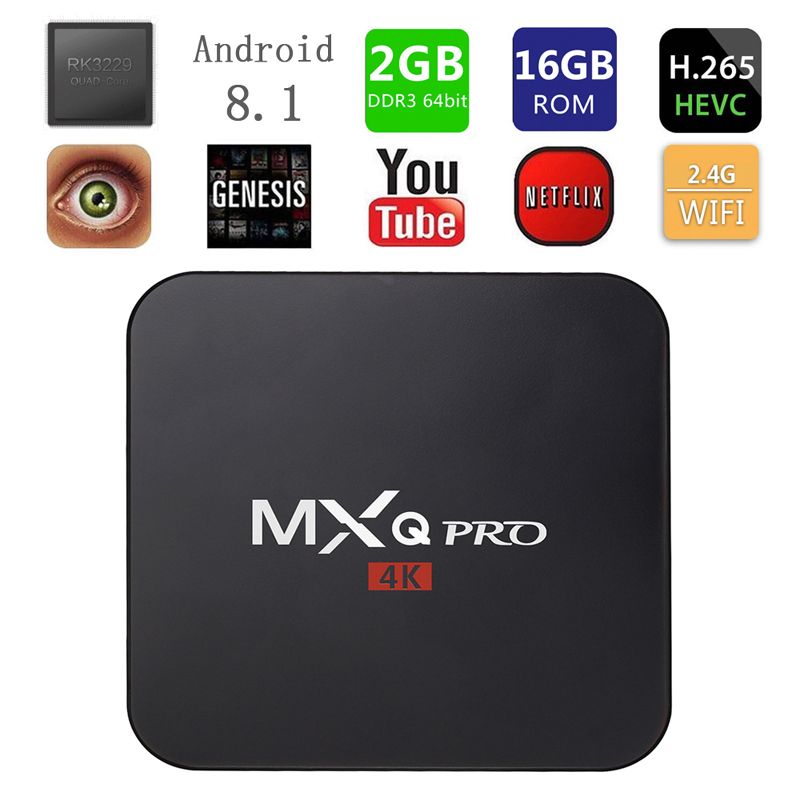 MXQ Pro Android 8.1 TV Box RK3229 Quad Core 2GB 16GB Smart Set Top Box