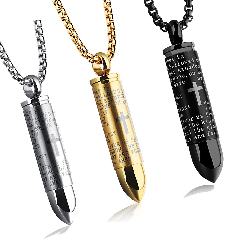 JewelryWe Collana con Pendente Croce con Bibbia Inglese da Uomo Donna in Acciaio Inossidabile Collana Preghiera 4 Colori JewelryWe Collana con Pendente Croce con Bibbia Inglese da Uomo Donna in Acciaio Inossidabile Collana Preghiera 4 Colori