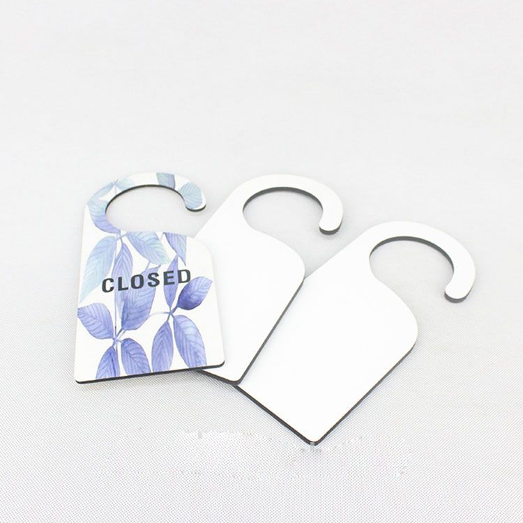 mdf door hanger sign for dye sublimation blank door hanger for heat transfer printing diy custom gift wholesales thickness is 5mm unique unusual gifts blank door hangers