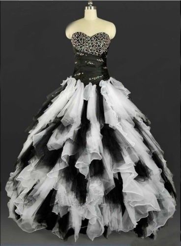 Compra 2020 Vestido Vestido De Bola De Alta Calidad Blanco Negro  Quinceañera Vestidos De Fiesta Formal Cristalino Moldeado Vestidos De 15  Anos QC1277 Barato | Entrega Rápida Y Calidad | Es.Dhgate
