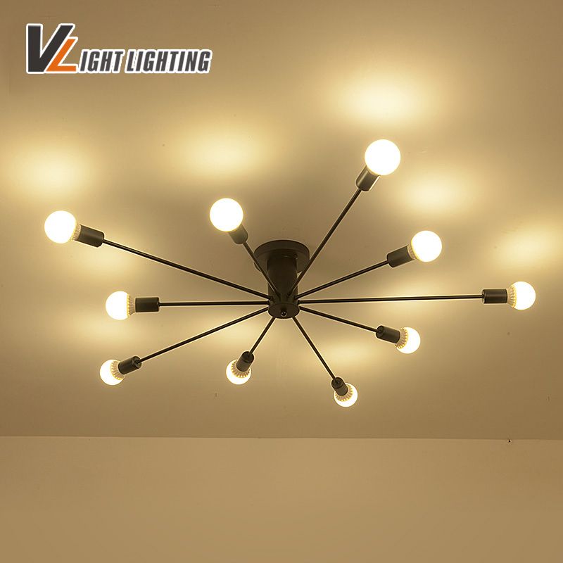 2020 Vintage Iron Ceiling Lights Loft Ceiling Light Wrought Iron