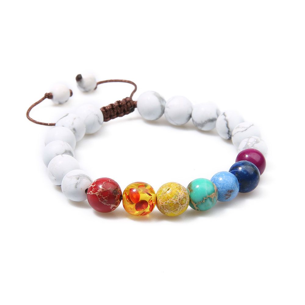 Estilo Étnico Pulsera De Cuentas De 7 Chakras De Color De De 