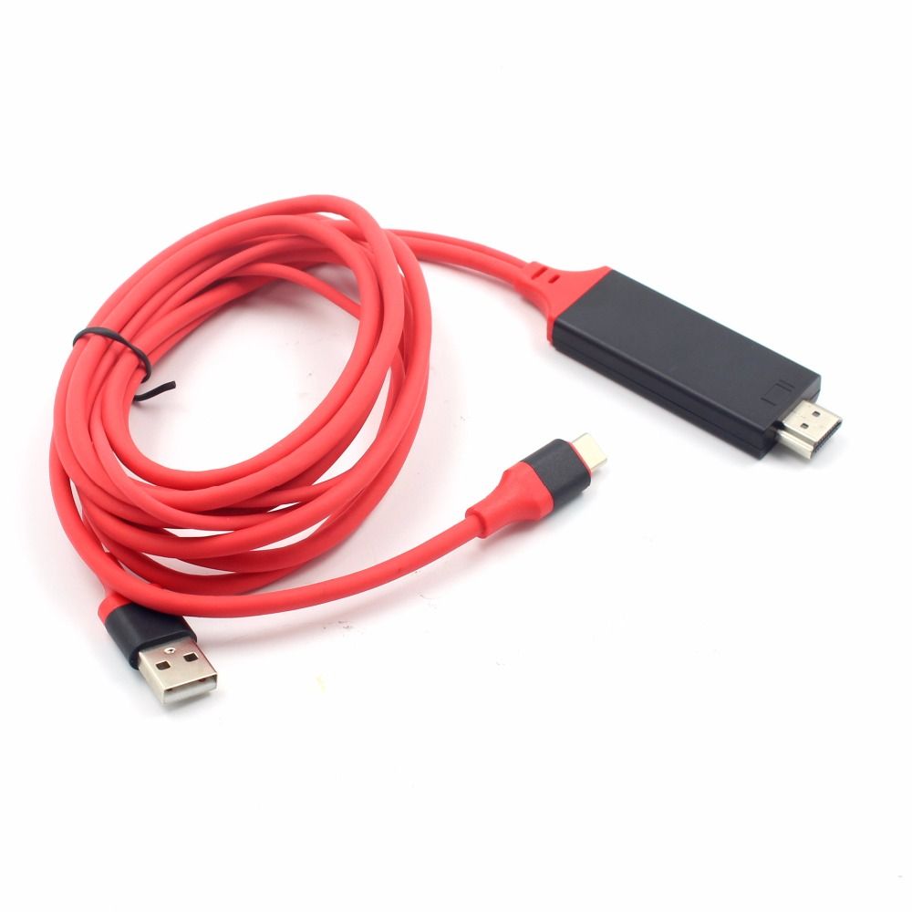 Hdmi Kabel Mit Ethernet Usb Typ C Zu Hdmi Adapter Daten Stromerweiterung 2 In 1 Kabel Unterstutzung Usb Aufladen 4k 2k Hd Konverter Draht Rot 2m Beste Hdmi Kabel Von Ssupplier