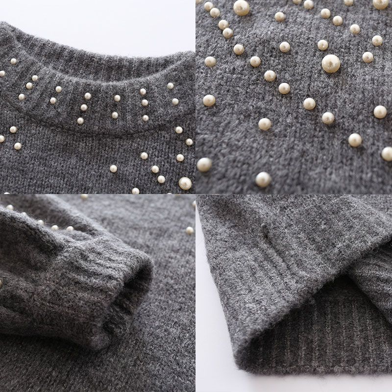 Großhandel Future Time Pearl Perlen Rippstrickpullover Winter Damen Pullover Pullover Grau Stehkragen Langarm Engen Pullover MY207 Von Art03, $32.82 Großhandel Future Time Pearl Perlen Rippstrickpullover Winter Damen Pullover Pullover Grau Stehkragen Langarm Engen Pullover MY207 Von Art03, $32.82