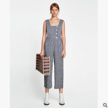 black and white checkered jumpsuit