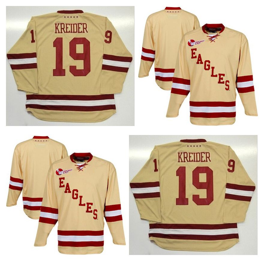 Cream Stitched CCM Custom Hockey Jersey 