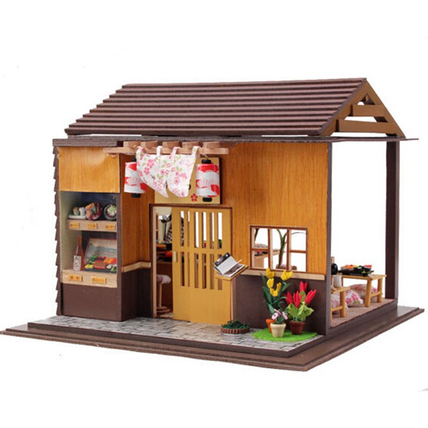DIY Handcraft Miniature Project The Sakura Sushi Bar In Kyoto Wooden Dolls House 