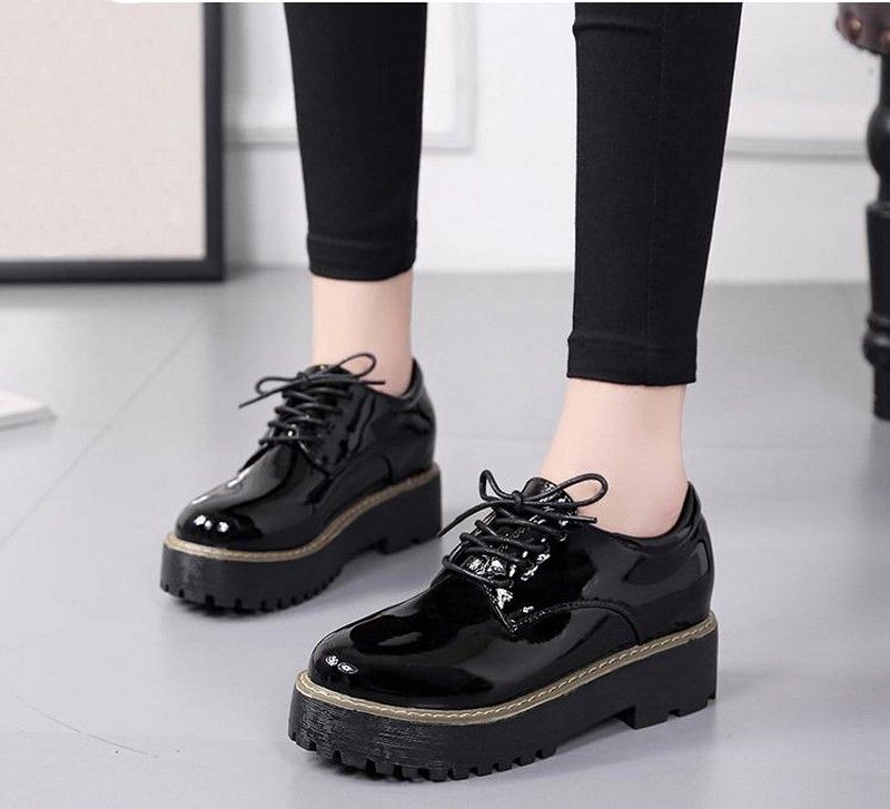 black leather lace up shoes womens