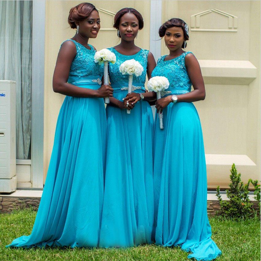 blue african wedding dresses