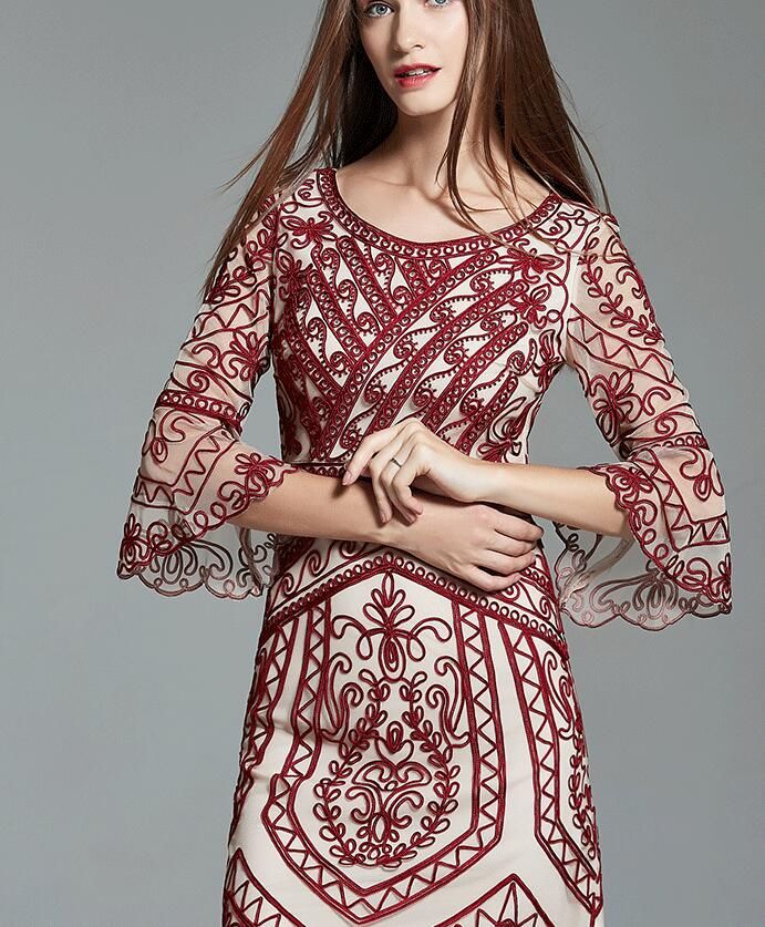de ahora en adelante demoler insondable Caliente! 2018 moda otoño e invierno vestido nuevo encaje grande de gama  alta vestido de mujer