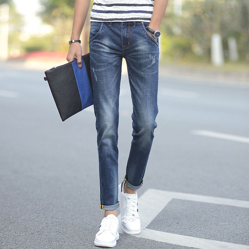 Acquistare Pantaloni Alla Caviglia Da Uomo Classico Jeans In Denim Skinny  Pantalone Slim A Forma Di Pantalone Pantalon Homme Design Distressed Biker  Hiphop Regular Economico | Consegna Veloce E Qualità | DHgate Italy